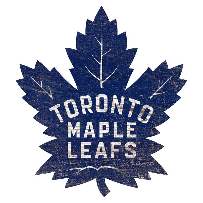 NHL Toronto Maple Leafs Distressed Logo Cutout Sign, 1 of 2