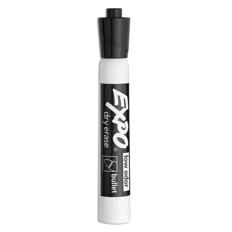 EXPO Low Odor Dry Erase Marker Bullet Tip Black Dozen 82001, 3 of 6