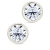 SHINE by Sterling Forever Sterling Silver Round Cut Bezel Set Stud Earrings - 3 of 4
