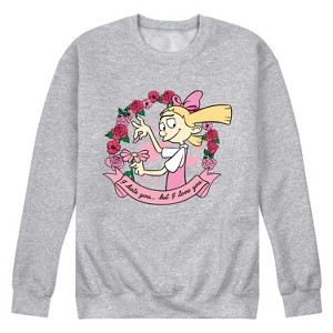 Men's - Hey Arnold! - Valentine's I Love You Graphic Fleece Sweatshirt - 1 of 4