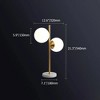Angel Sar Gold Modern LED Globe Table Lamp, 2-Light White Glass Shade with Marble Base, Rechargeable Desk Lamp for Bedroom Office Decor - 4 of 4