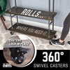 Pipe Decor Three-tier Wood Shelf Industrial Bar Cart with Locking Wheels, Boulder Black - 4 of 4