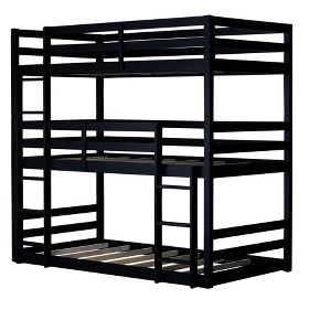 NicBex Triple over Twin Bunk Bed with Guardrail,Triple Loft Bed with Two Built-in Ladders and Converts to 3 Twin Beds,Bunk Beds for Bedroom - 1 of 4