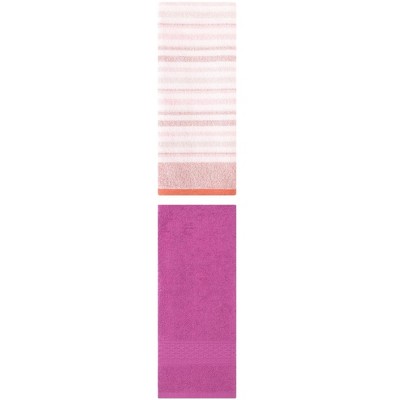 REGALWOVEN Striped Pattern Cotton Bathroom Hand Towel for Face Hair 13" x 30"/13" x 27" 2 Packs