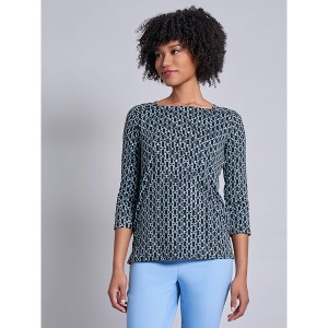 Jones New York 3/4 Sleeve Square Neck Blouse - 1 of 3