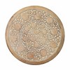 Royal Hampton Intricately Carved Mango Wood Side End Table with Round Top and Pedestal Base - 4 of 4