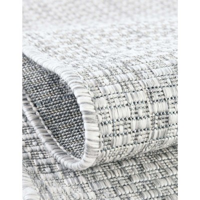 Light Gray Synthetic 9' x 12' Outdoor Rectangular Rug