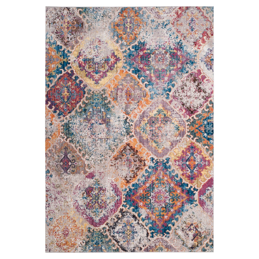 5'1inx7'6in Blue/Light Gray Geometric Loomed Area Rug - Safavieh