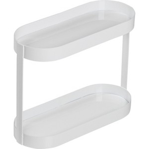 2 Tier Metal Bathroom Shelf White - Honey-Can-Do: Steel Countertop Organizer, Spot Clean Storage Tray - 1 of 4