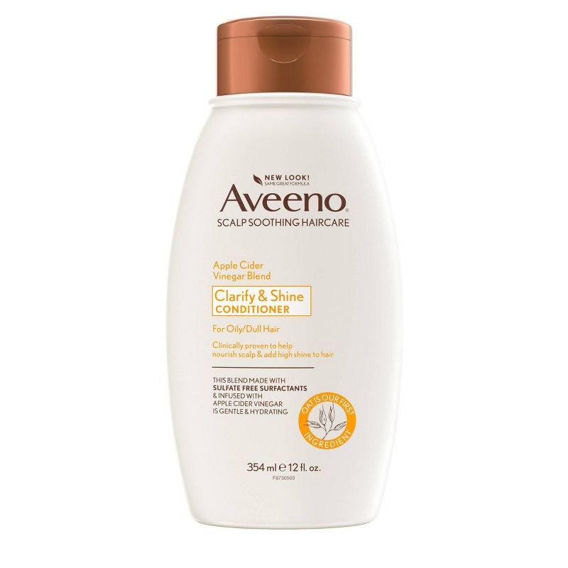 Aveeno Apple Cider Vinegar Blend Conditioner for Balance and High Shine - Paraben Free - 12 fl oz, 1 of 9