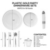 ROVSUN 800 Piece Silver Disposable Dinnerware Set for 100 Guests - Elegant Plastic Plates for Party - 2 of 4