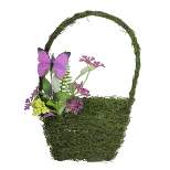 Northlight 15" Purple and Green Mixed Berry and Butterfly Artificial Wall Basket Decoration
