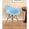 HomeRoots Blue And Natural Heavy Duty Plastic And Solid Wood Dining Arm Chair - 2 of 4