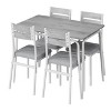 5 Piece Dining Table Set for 4, Compact Square Table Chairs, Sturdy MDF Top, Metal Frame, Space-Saving Breakfast Set - 2 of 4
