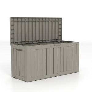 80 Gallon Resin Deck Box, Lockable Waterproof Ourdoor Storage Box for Pool, Patio and Garden - 1 of 4