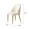 Set of 2 Stainless Steel Dining Chairs, Armless Chair with PU Leather Backrest for Kitchen, Velvet Upholstered Dining Side Chair-Koiai - 4 of 4