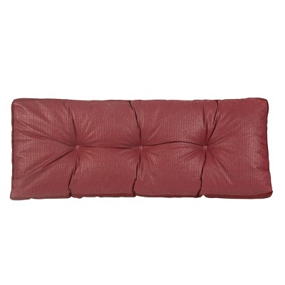 Flame Red Woven Polyester Non-Slip Tufted Bench Cushion 43"