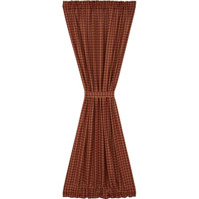 Burgundy Check Door Panel 72x40  VHC Brands