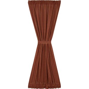 Burgundy Check Door Panel 72x40  VHC Brands - 1 of 4