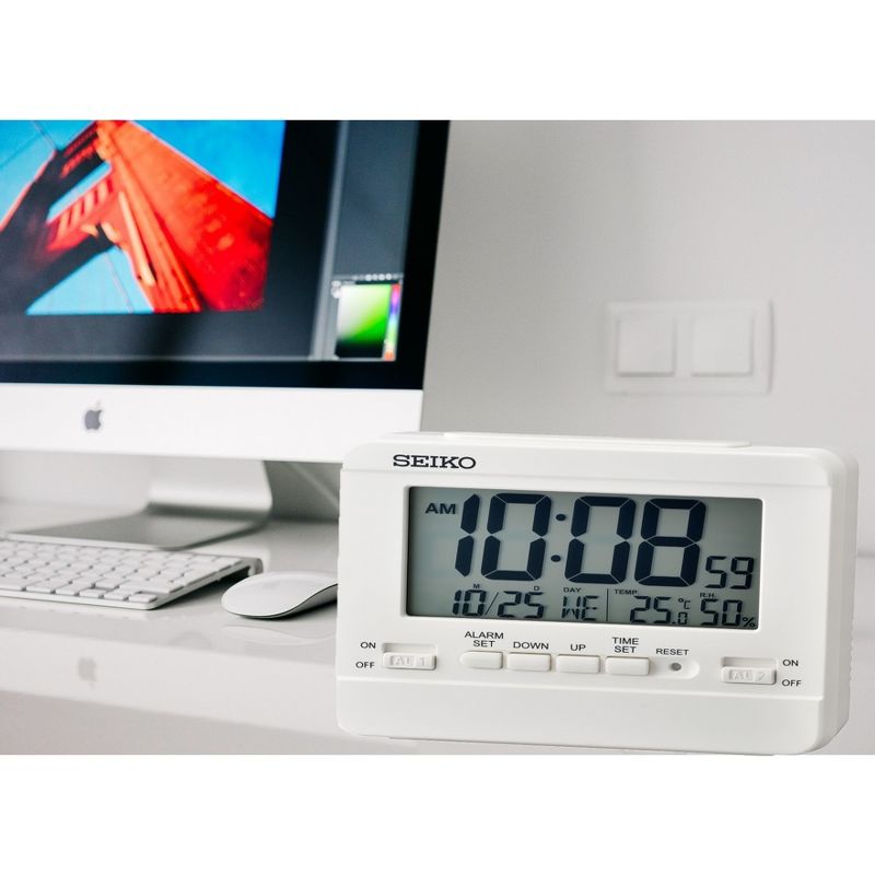 Seiko 3.5" Everything Digital Alarm Clock - White, 5 of 6