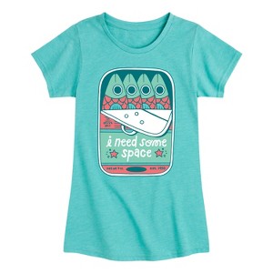 Girls' - Instant Message - Need Space Tin Fish Fitted Short Sleeve Graphic T-Shirt - 1 of 4