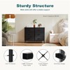 GlasFlength Decorative Storage Cabinets Tall Dresser Fabric Storage Tower ,6 Drawers Wood Top for Kid Room, Nursery, Black 38.2"*13.8"*30" - 3 of 4