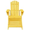 vidaXL Adirondack Chair with Ottoman - Yellow Solid Wood for Patio Garden Outdoor Comfort - 3 of 4