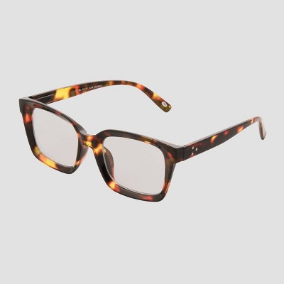 Women's Shiny Plastic Rectangle Blue Light Filtering Reading Glasses - Universal Thread' Brown/Tortoise Print Diopter - image 2