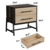 Nightstand with Drawers, Mid Century Modern Bedside Table with 2 Storage Drawers, Light Wood & Metal Legs Side Table for Living Room - 4 of 4