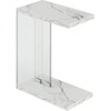 HomeStock Modern C Shaped End Table with Tempered Glass Panels, Floating Shelf Design and Rich Melamine Finish for Living Room - 3 of 4