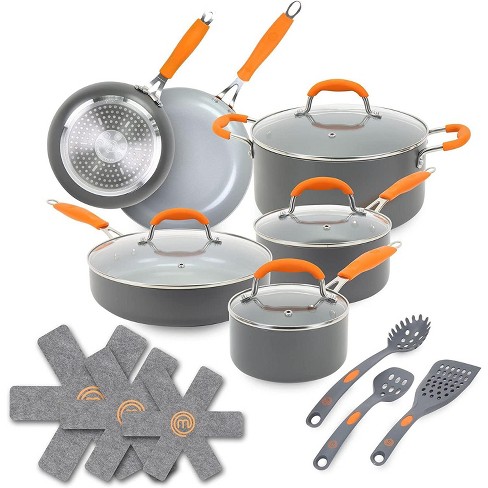 Kitchen Academy Induction Cookware Set - 17 Piece Gray