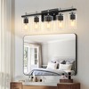 DAKAFUL Modern Bathroom Vanity Light, Vanity Fixture with Black+Gold/Silver Frame&Clear Glass Shade, Wall Light for Mirror, Bedroom, Bathtub Area - 3 of 4