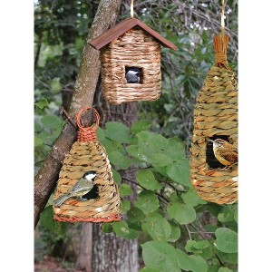 Gardener's Supply Company Roosting Pockets, Set of 3 | Natural Rustic Bird Houses Provide Cozy Shelter for Small Wrens Finches and Songbirds - 1 of 2