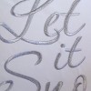 Gulches Embroidered "Let It Snow"Cotton Throw Pillow,20x20" White Christmas Cushion with Snowflakes & Insert, Window Seat Decor with Icicle Trim - 3 of 4
