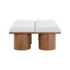 Meridian Furniture,Pavilion Cream Boucle Fabric Bench - 3 of 4