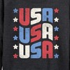 Women's - Instant Message - USA Stacked Lightweight French Terry Wide Neck Long Sleeve Graphic Shirt - 2 of 4