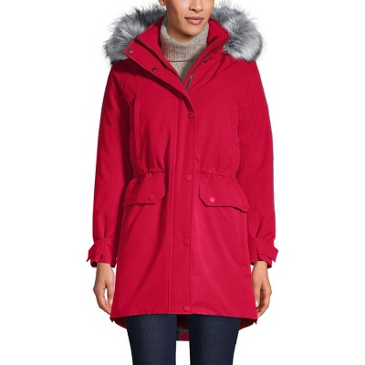 Lands' End Women's Plus Size Wanderweight Packable Down Hooded Long Jacket - 2X - Dusk Gray