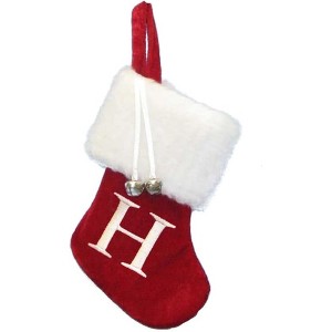 Kurt Adler Monogrammed “H” Miniature Christmas Stocking, 7" - 1 of 1
