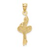 Black Bow Jewelry 14k Yellow Gold 2D Pink Enameled Ballerina Pendant - 3 of 4