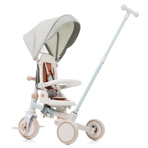 7-in-1 Foldable Baby Tricycle,Toddler Trike with Parent Handle,Canopy,Guardrail & Removable Pedals,Push Bike for Kids 12-72 Months-3irtyhousy - 1 of 4