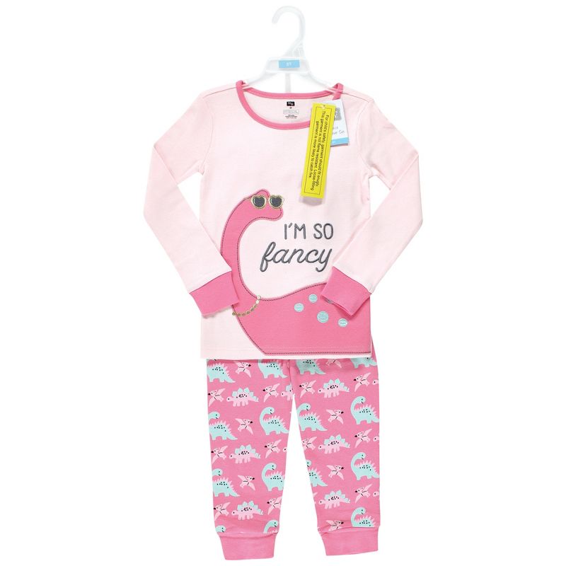 Hudson Baby Girl Baby and Toddler Cotton Pajama Set, Girl Dino, 2 of 5