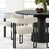 7-Piece Round Dining Table Set with 6 Upholstered Chenille Chairs, 52” Modern Pedestal Table with Metal Leg Dining Chairs for Kitchen-Maison Boucle - 2 of 4