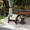 Patio Adirondack Chair with Rattan Wicker, Soft Cushions, Tall Curved Backrest for Deck or Garden - 2 of 4