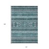Teal Blue Ivory And Gray Southwestern Washable Indoor Outdoor Area Rug - 3 of 4