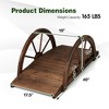 Costway 3.3FT Garden Bridge Classic Arc Wooden Bridge Decorative Garden Landscape - 4 of 4