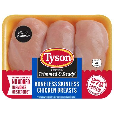 Tyson Trimmed & Ready Boneless & Skinless Chicken Breast - 1-2-11lbs - price per lb