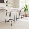 Shearling Fabric Barstool 40.6" H, Cream with Black Powder Coated Steel Frame by Zuo Modern (Set of 2) - 2 of 4