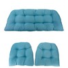 Northlight 3-Piece Wicker Furniture Cushion Set, Blue - 3 of 3