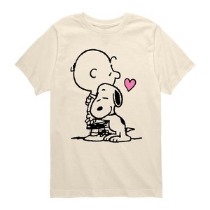 Boys' - Peanuts - Snoopy Charlie Hug Short Sleeve Graphic T-Shirt - 1 of 4