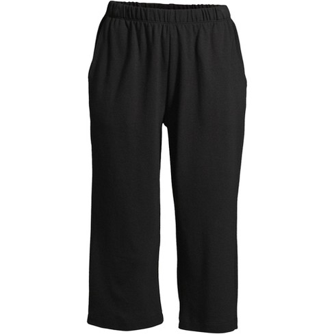 Lands' End Women's Plus Size Sport Knit High Rise Elastic Waist Pull On Capri  Pants - 2x - Black : Target